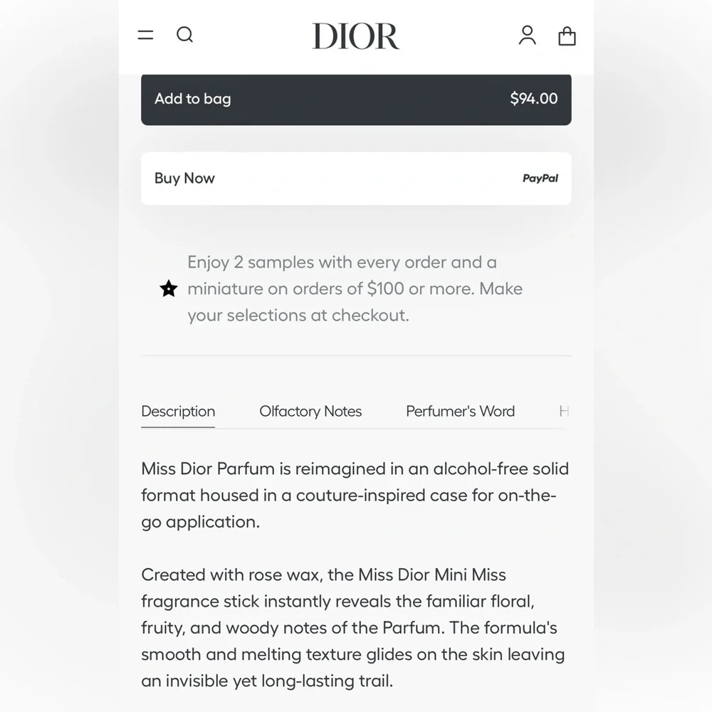 Dior- Miss Dior Mini Miss Parfum Solid Perfume - Picture 8 of 10